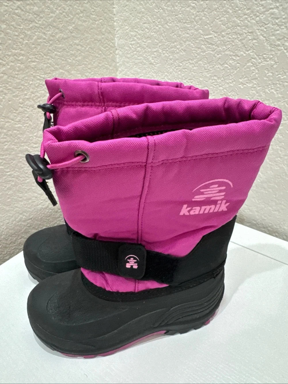 Kamik Kids Snow Boots Size 12 Pink Black Waterproof Winter Boots Cold Weather